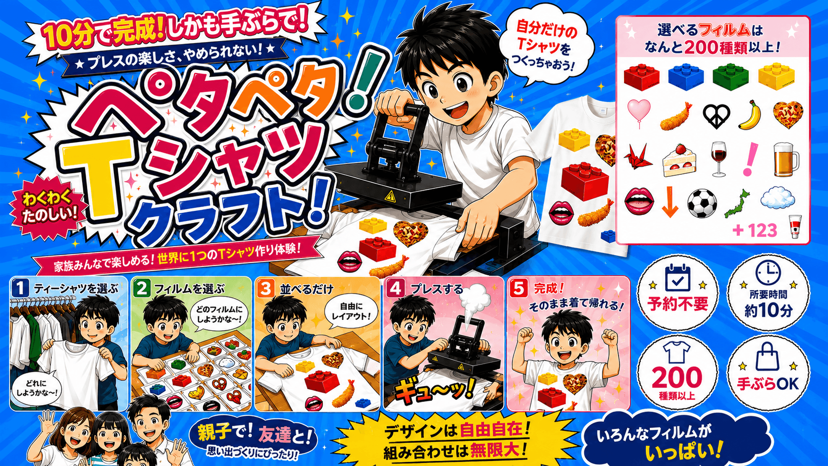 ペタペタ！Tシャツクラフト — 10分で世界に一枚のオリジナルTシャツ作り